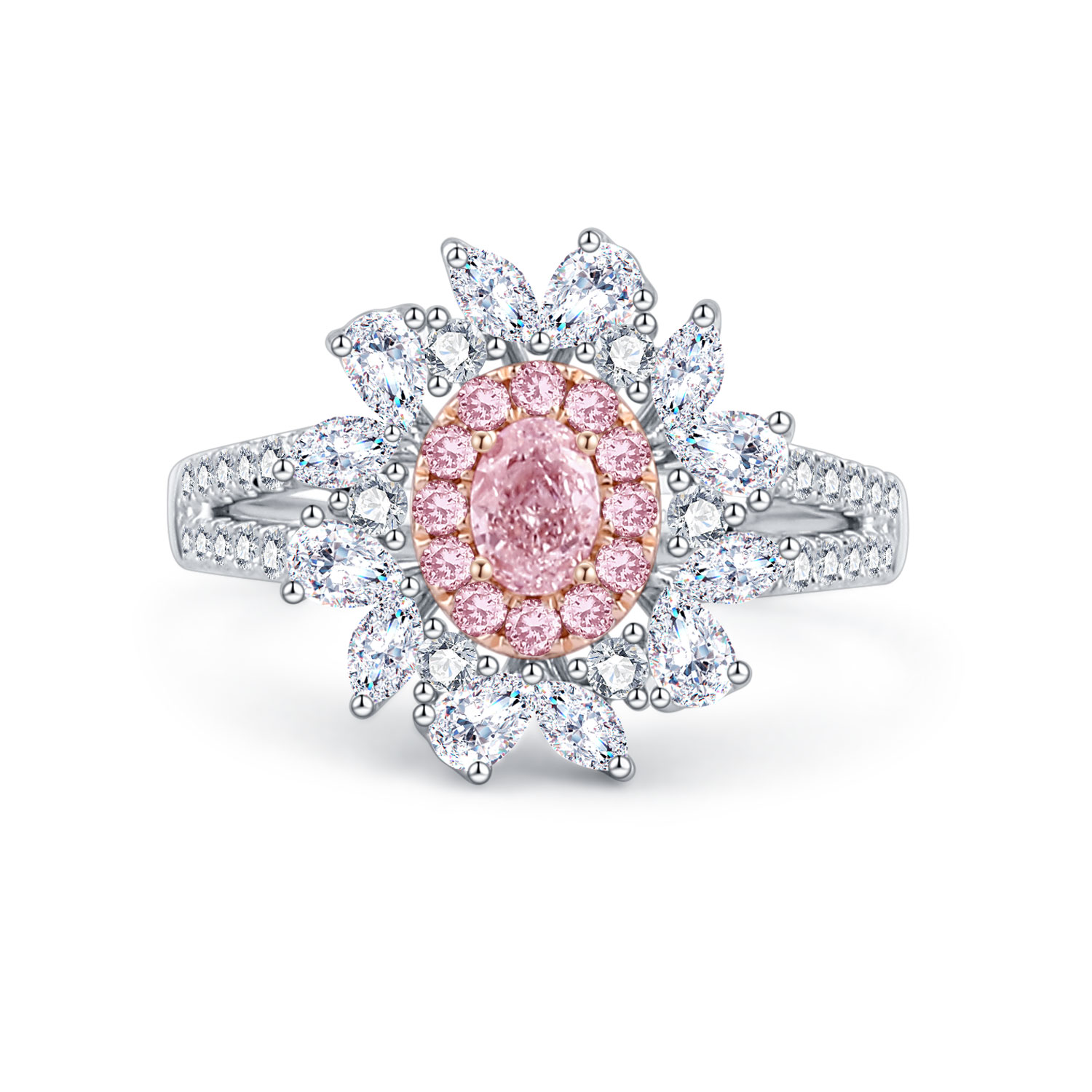 18K GOLD PINK DIAMOND RING