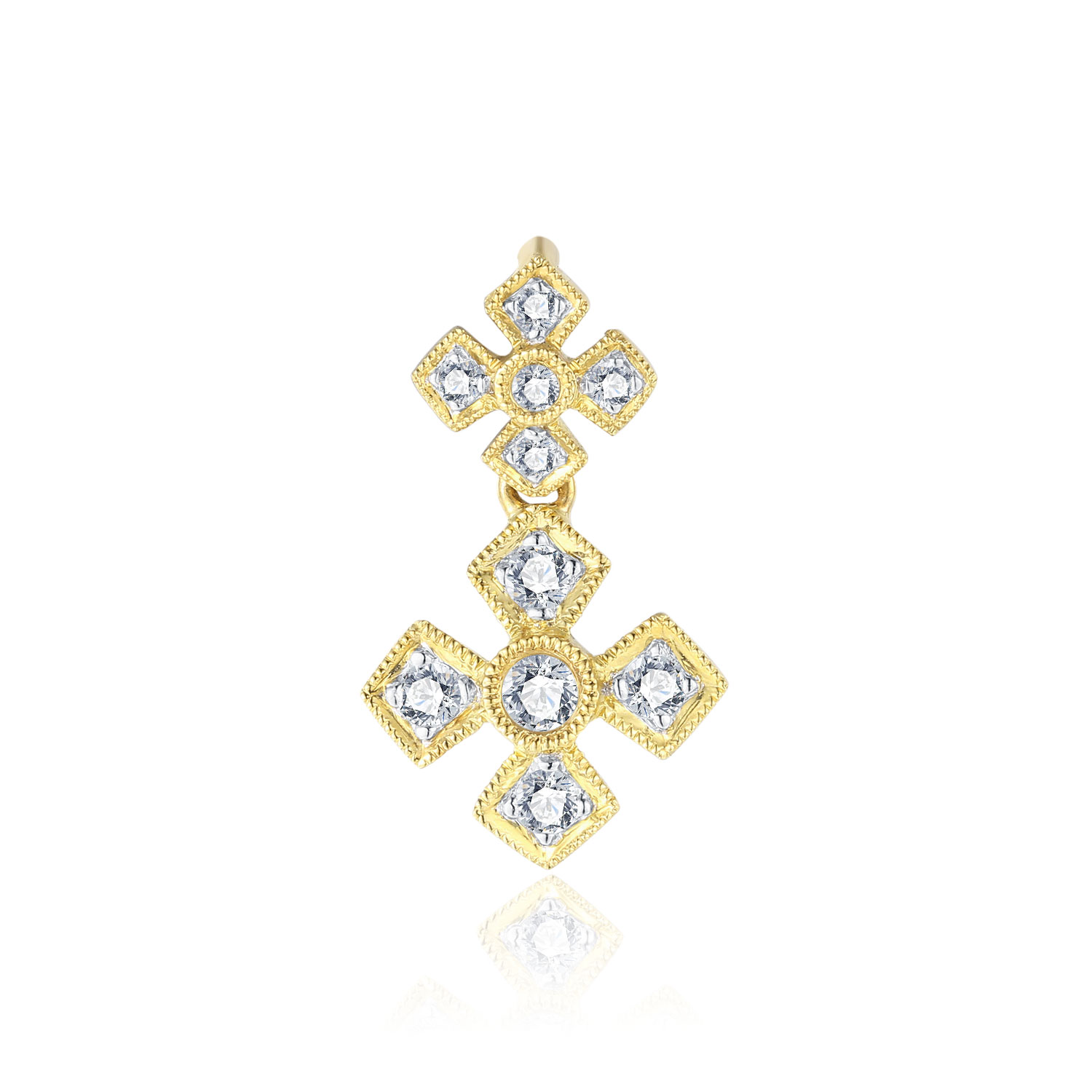 18K WHITE AND YELLOW GOLD NATURAL DIAMOND PENDANT