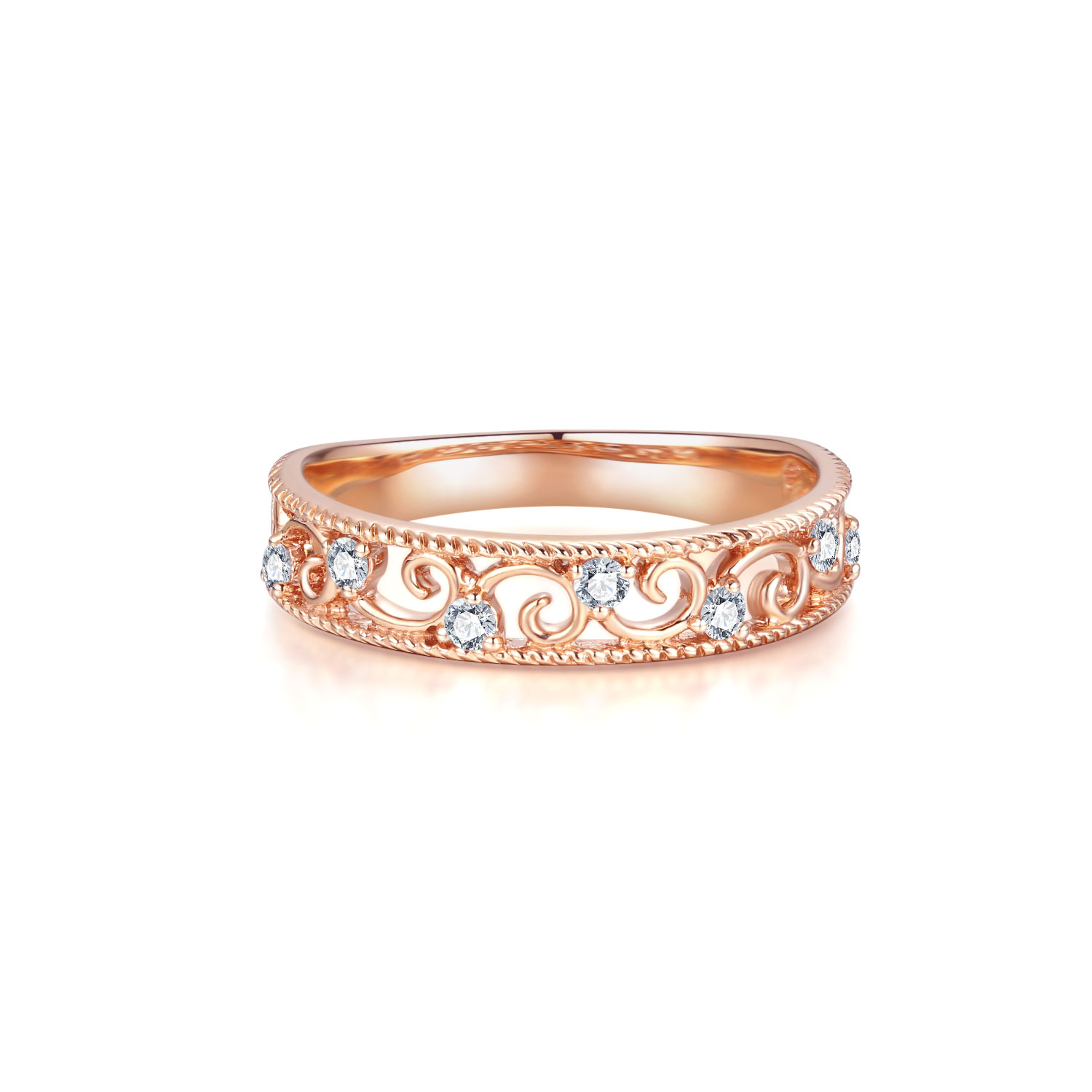 18K ROSE GOLD NATURAL DIAMOND RING