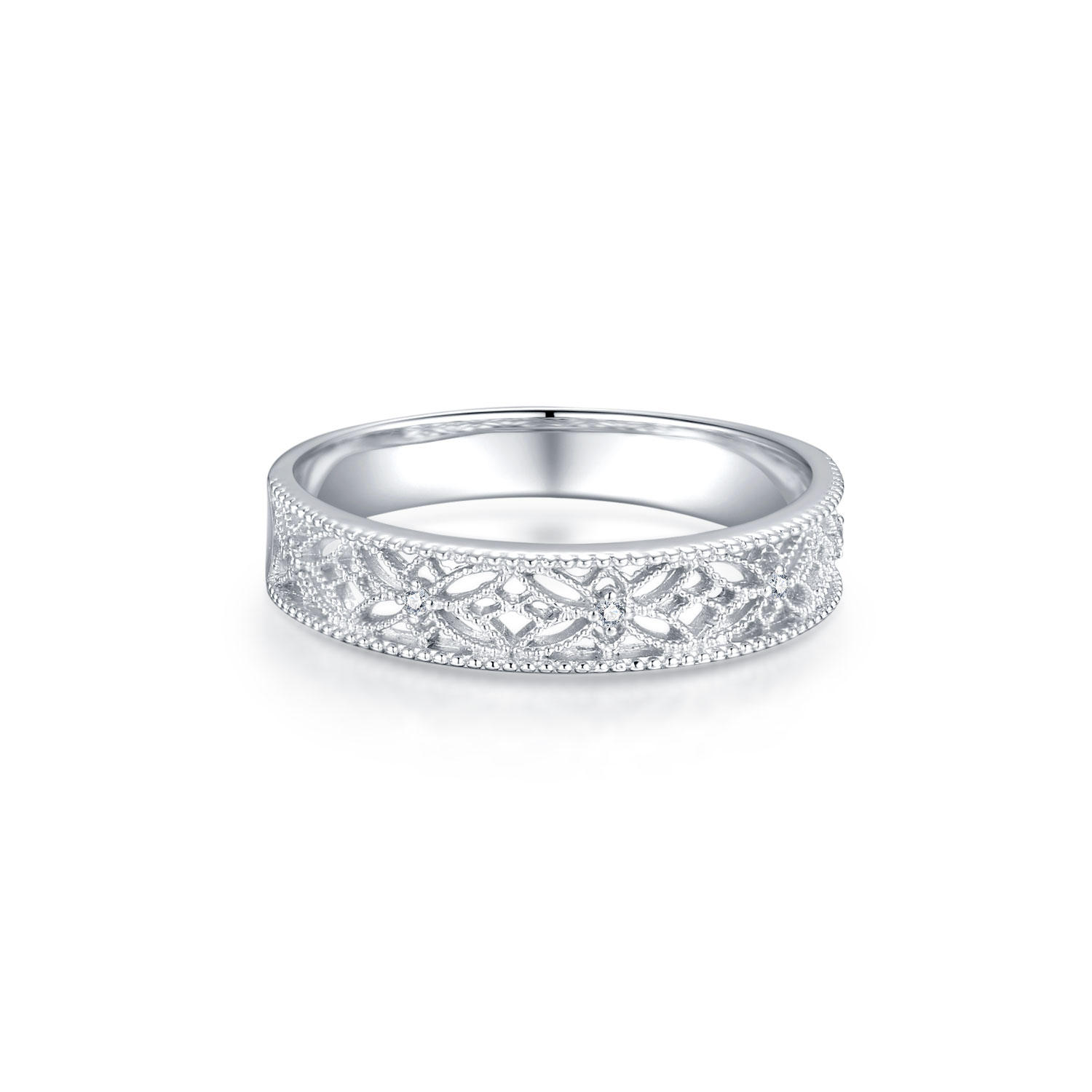 18K WHITE GOLD NATURAL DIAMOND RING