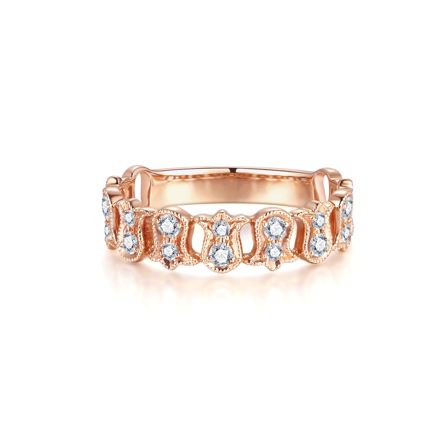 18K ROSE GOLD NATURAL DIAMOND RING