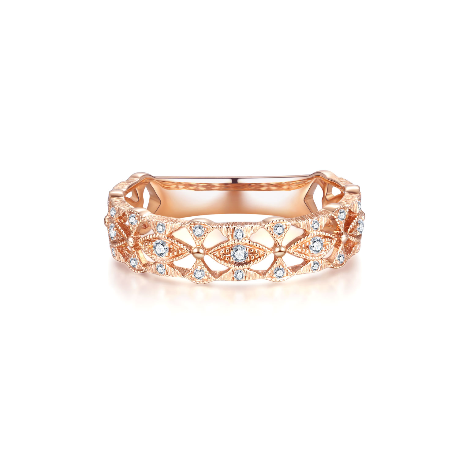 18K ROSE GOLD NATURAL DIAMOND RING